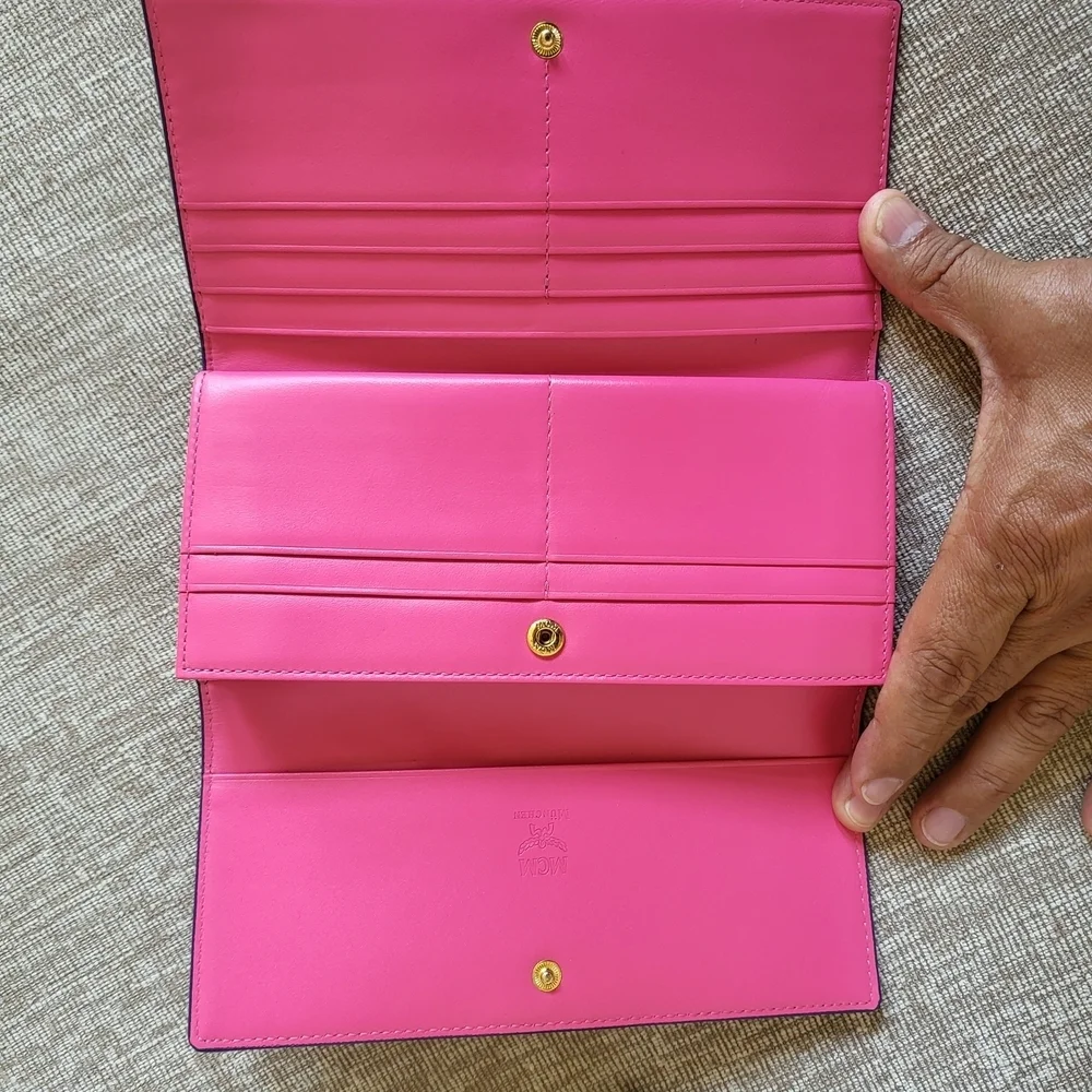 Mcm Coral Trifold Long Wallet..Authentic..Like brand New!!